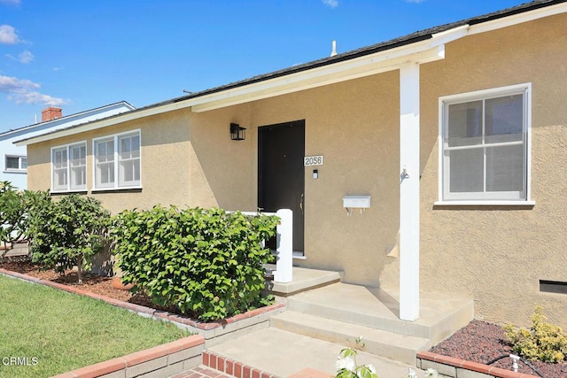 2056 Fulton Ave, Monterey Park, CA 91755 - entrance to property featuring stucco siding and a chimney