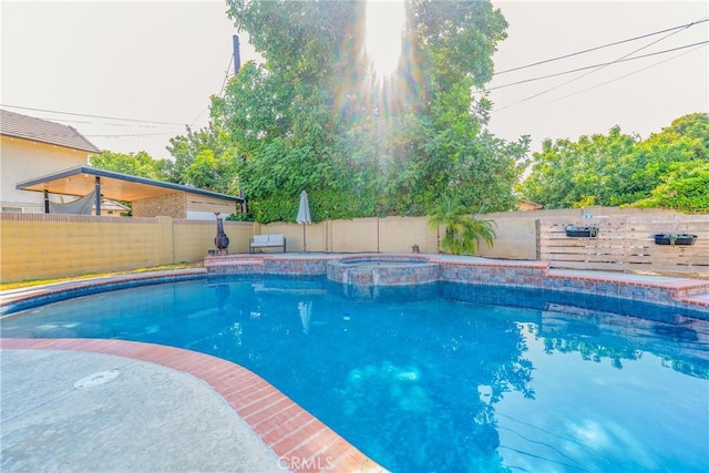 8110 True Ave, Pico Rivera, CA 90660 - view of pool featuring a fenced backyard and a pool with connected hot tub