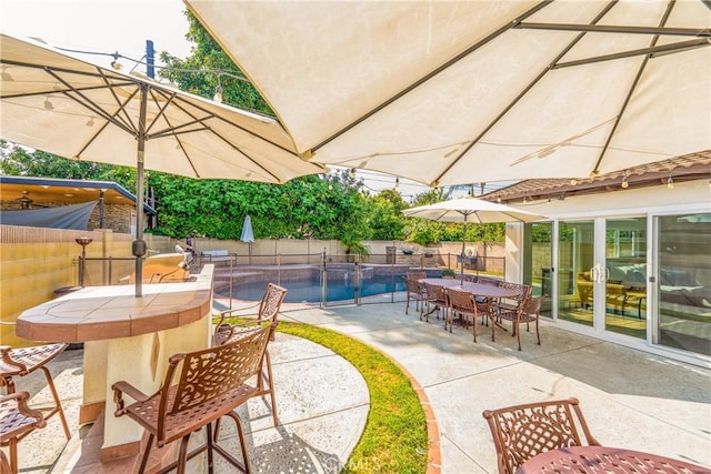 8110 True Ave, Pico Rivera, CA 90660 - fenced backyard with outdoor dining space and a patio