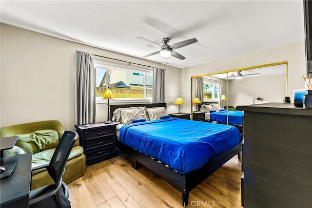 8110 True Ave, Pico Rivera, CA 90660 - bedroom with light wood-style flooring and a ceiling fan