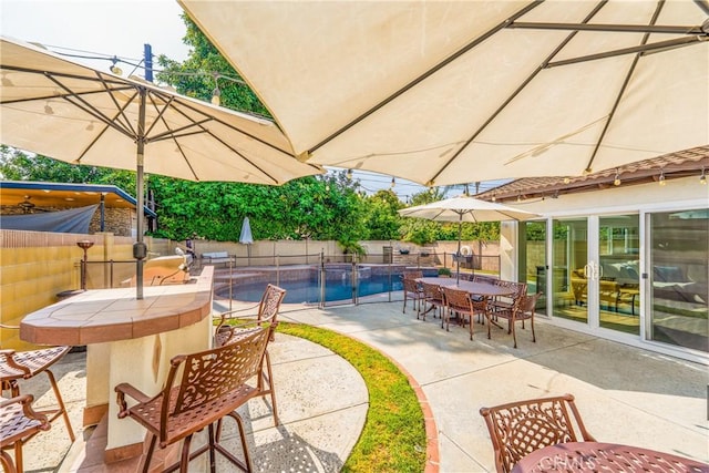 8110 True Ave, Pico Rivera, CA 90660 - fenced backyard featuring outdoor dining area and a patio