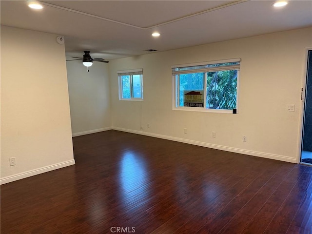 800 Grand Ave Unit A12, Diamond Bar, CA 91765 - empty room with dark wood-type flooring, recessed lighting, and a ceiling fan
