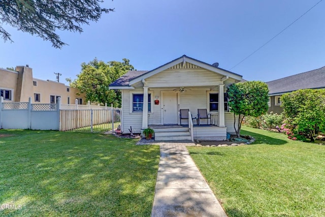 320 W Lemon Ave, Monrovia, CA 91016 - bungalow-style home with a porch and ceiling fan