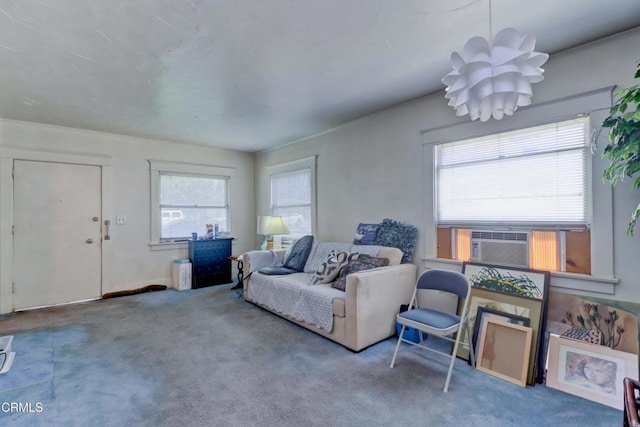 320 W Lemon Ave, Monrovia, CA 91016 - carpeted living room featuring cooling unit
