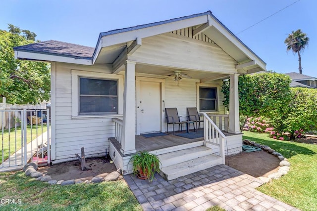 320 W Lemon Ave, Monrovia, CA 91016 - view of front of home featuring covered porch and a ceiling fan