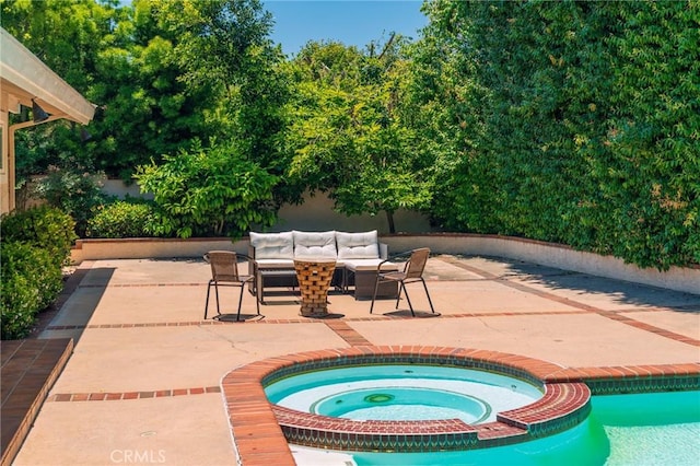 30243 Avenida Selecta, Rancho Palos Verdes, CA 90275 - outdoor pool featuring a patio area, an in-ground hot tub, and an outdoor hangout area