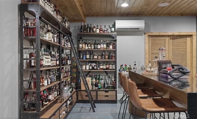 3530 Trimble Ct, Nashville, TN 37215 - indoor dry bar featuring a wall mounted AC and wooden ceiling