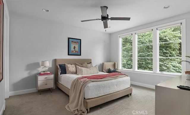 3530 Trimble Ct, Nashville, TN 37215 - bedroom with light carpet, recessed lighting, and ceiling fan