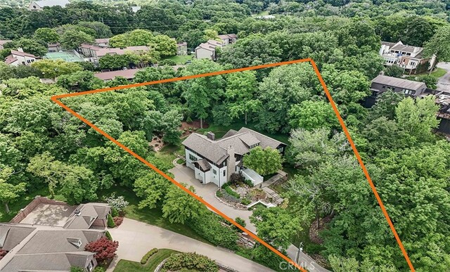 3530 Trimble Ct, Nashville, TN 37215 - aerial view of property's location featuring property boundaries highlighted and a forest
