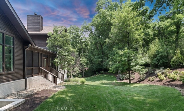 3530 Trimble Ct, Nashville, TN 37215 - yard at dusk featuring a sunroom and a yard