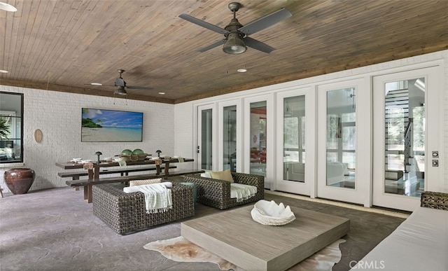 3530 Trimble Ct, Nashville, TN 37215 - view of patio featuring ceiling fan, french doors, and outdoor lounge area