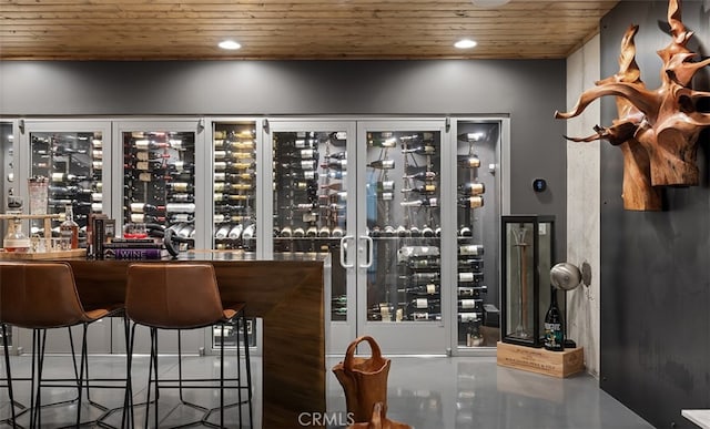 3530 Trimble Ct, Nashville, TN 37215 - wine room with wooden ceiling and recessed lighting