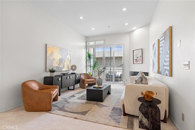 3561 Clarington Ave Unit 310, Los Angeles, CA 90034 - carpeted living room featuring recessed lighting and baseboards