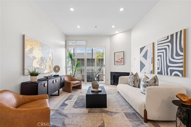 3561 Clarington Ave Unit 310, Los Angeles, CA 90034 - living room featuring recessed lighting and a fireplace