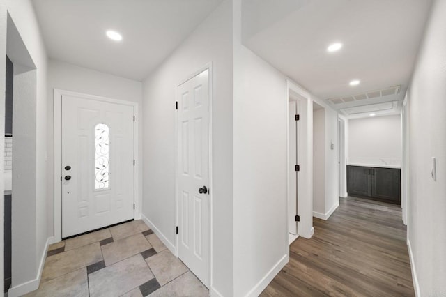 11233 Mountain, Riverside, CA 92505 - foyer featuring recessed lighting and light wood-style flooring