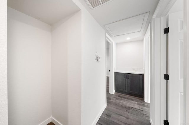 11233 Mountain, Riverside, CA 92505 - hallway with dark wood-style flooring and baseboards