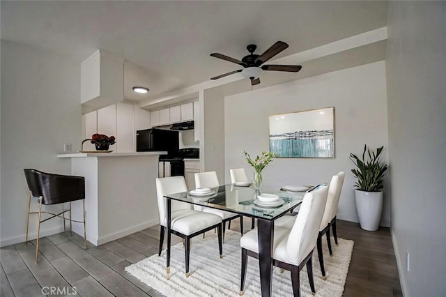23318 Sesame St Unit E, Torrance, CA 90502 - dining area with light wood-type flooring and ceiling fan