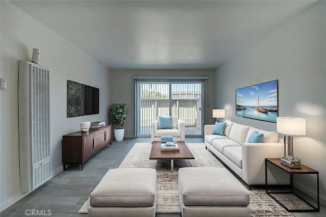 23318 Sesame St Unit E, Torrance, CA 90502 - living area featuring a heating unit and wood finished floors