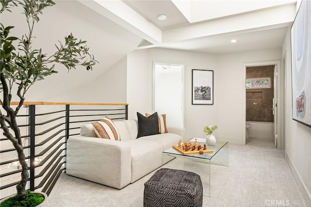 11 Thunder Trl Unit 6, Irvine, CA 92614 - living area featuring a skylight, carpet, and recessed lighting