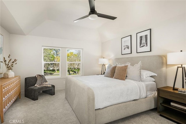 11 Thunder Trl Unit 6, Irvine, CA 92614 - bedroom featuring carpet flooring, vaulted ceiling, and a ceiling fan