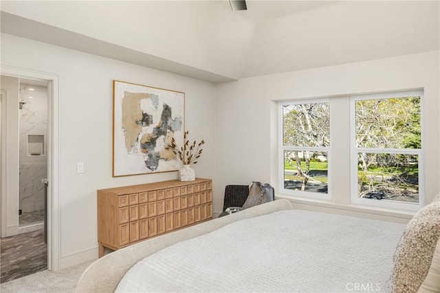 11 Thunder Trl Unit 6, Irvine, CA 92614 - carpeted bedroom featuring lofted ceiling and ensuite bath
