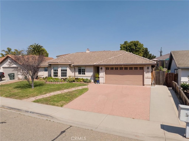 825 Rosana Pl, Nipomo, CA 93444 - ranch-style home featuring a tile roof, an attached garage, driveway, and stucco siding