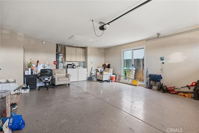 825 Rosana Pl, Nipomo, CA 93444 - garage featuring washer and clothes dryer, secured water heater, and a garage door opener