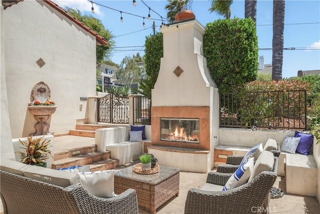 1337 8th St, Manhattan Beach, CA 90266 - view of patio featuring an outdoor living space with a fireplace