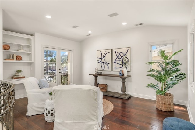 1337 8th St, Manhattan Beach, CA 90266 - sitting room with dark wood-style floors and recessed lighting