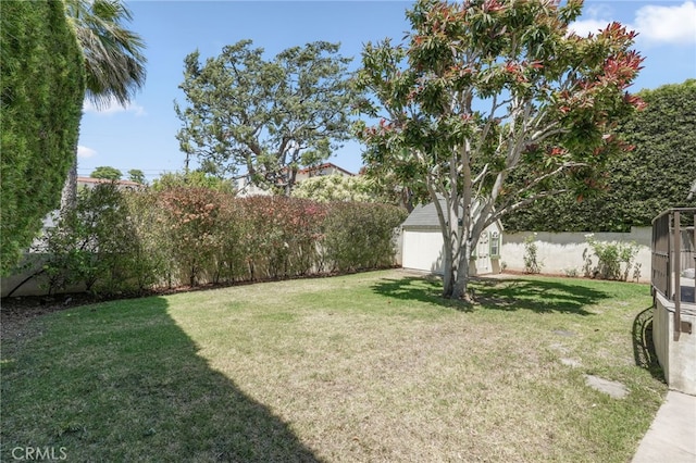 1337 8th St, Manhattan Beach, CA 90266 - fenced backyard with a storage unit and a garage