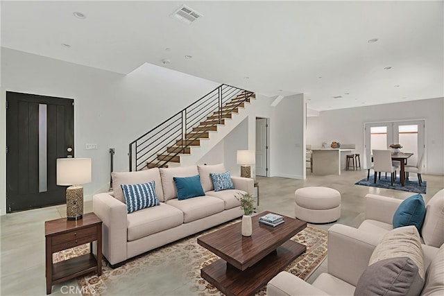 6943 Goodland Ave, North Hollywood, CA 91605 - living room featuring stairway