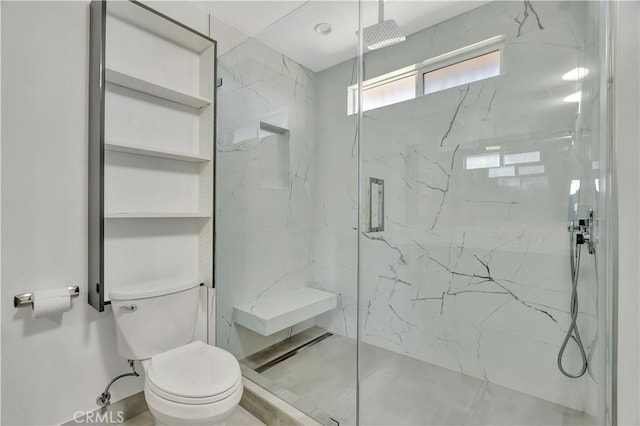 6943 Goodland Ave, North Hollywood, CA 91605 - bathroom with toilet and a marble finish shower