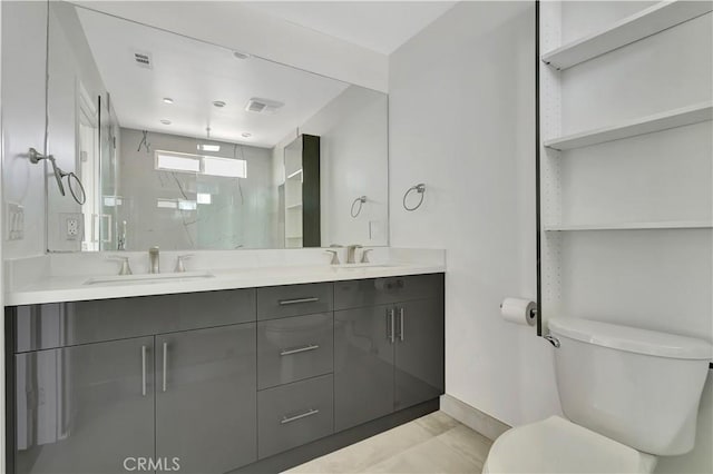 6943 Goodland Ave, North Hollywood, CA 91605 - bathroom with a marble finish shower and double vanity