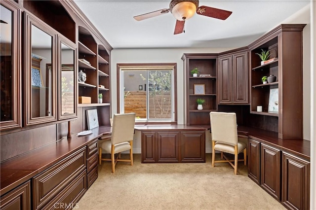 18 Via Tigra, Rancho Santa Margarita, CA 92688 - office featuring built in study area, light carpet, and a ceiling fan