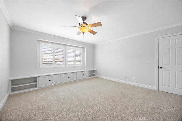 18 Via Tigra, Rancho Santa Margarita, CA 92688 - empty room with ceiling fan, light colored carpet, and crown molding