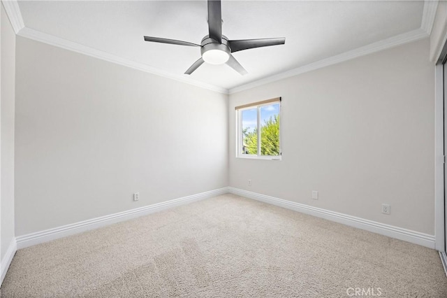 18 Via Tigra, Rancho Santa Margarita, CA 92688 - spare room with crown molding, light carpet, and a ceiling fan