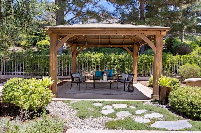 18 Via Tigra, Rancho Santa Margarita, CA 92688 - view of patio featuring a gazebo and outdoor lounge area
