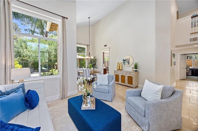 18 Via Tigra, Rancho Santa Margarita, CA 92688 - living area with baseboards and high vaulted ceiling