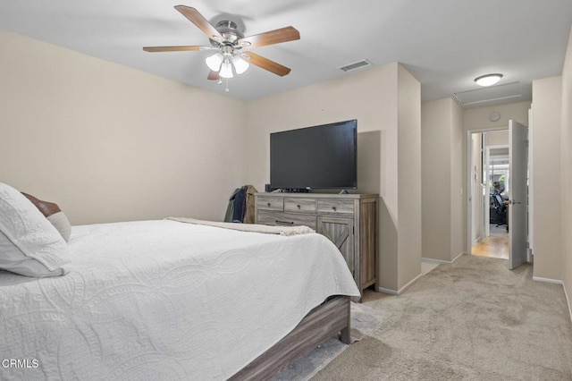1716 Shoreline St, Camarillo, CA 93010 - bedroom with light colored carpet, attic access, and a ceiling fan