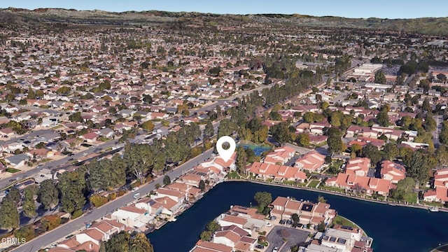 1716 Shoreline St, Camarillo, CA 93010 - aerial view of property and surrounding area featuring nearby suburban area and a water and mountain view