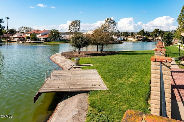 1716 Shoreline St, Camarillo, CA 93010 - dock featuring a water view, a lawn, and a residential view