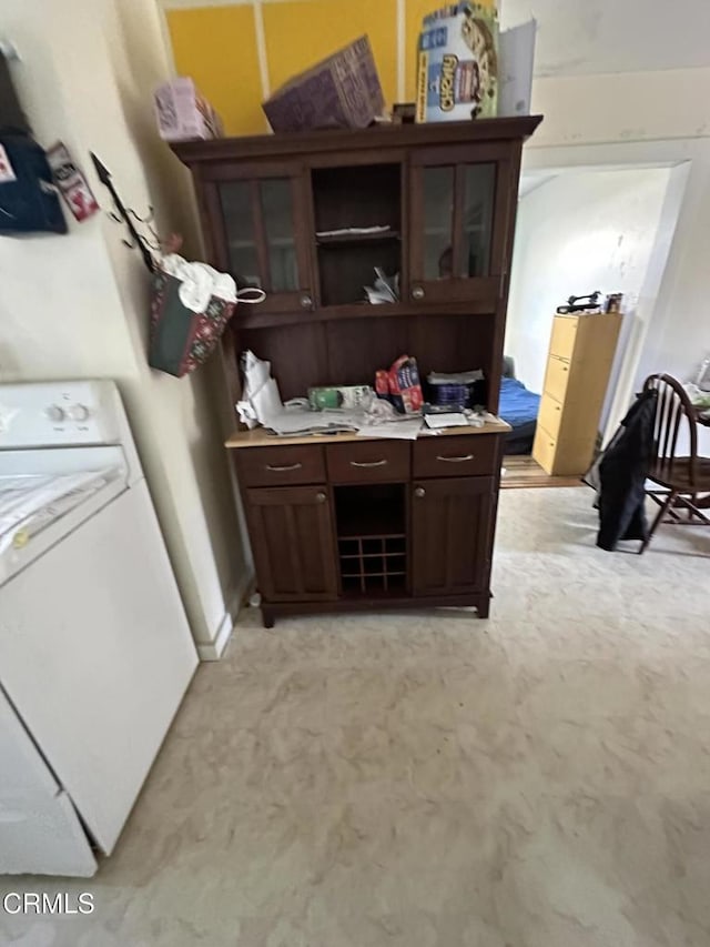 752 Stewart St Unit 1/2, Fort Bragg, CA 95437 - office area with washer / dryer and light colored carpet