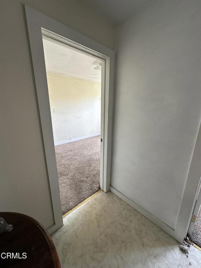 752 Stewart St Unit 1/2, Fort Bragg, CA 95437 - hallway with light colored carpet