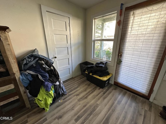 752 Stewart St Unit 1/2, Fort Bragg, CA 95437 - doorway to outside featuring wood finished floors and baseboards