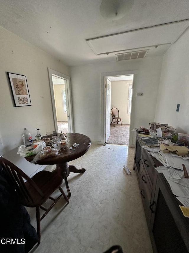 752 Stewart St Unit 1/2, Fort Bragg, CA 95437 - dining space with attic access
