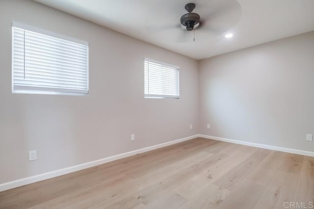 3629 Gilmore St, San Diego, CA 92113 - unfurnished room featuring light wood-style floors, ceiling fan, and recessed lighting