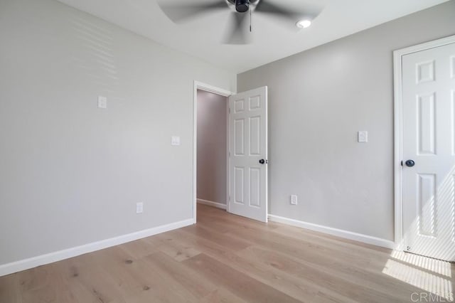 3629 Gilmore St, San Diego, CA 92113 - unfurnished bedroom featuring light wood-style flooring and ceiling fan
