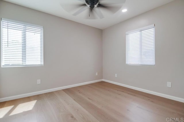 3629 Gilmore St, San Diego, CA 92113 - spare room with a ceiling fan, light wood-style flooring, healthy amount of natural light, and recessed lighting