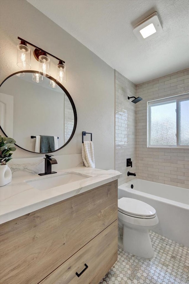 4107 Cole Way, San Diego, CA 92117 - full bathroom featuring vanity, shower / washtub combination, and a textured ceiling