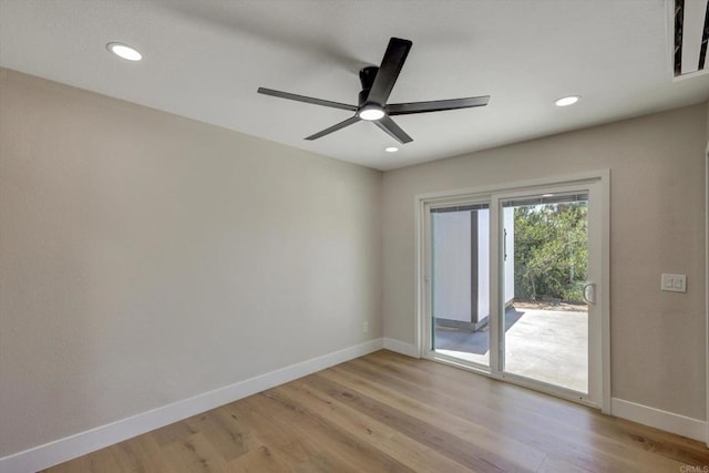 4107 Cole Way, San Diego, CA 92117 - unfurnished room with light wood-type flooring, ceiling fan, and recessed lighting